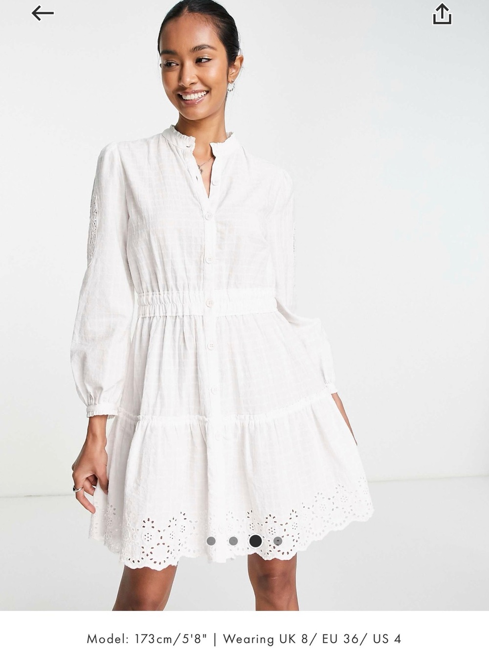 Women’s French Connection Arpina Lace-Mix
Mini Dress in summer white Size 6